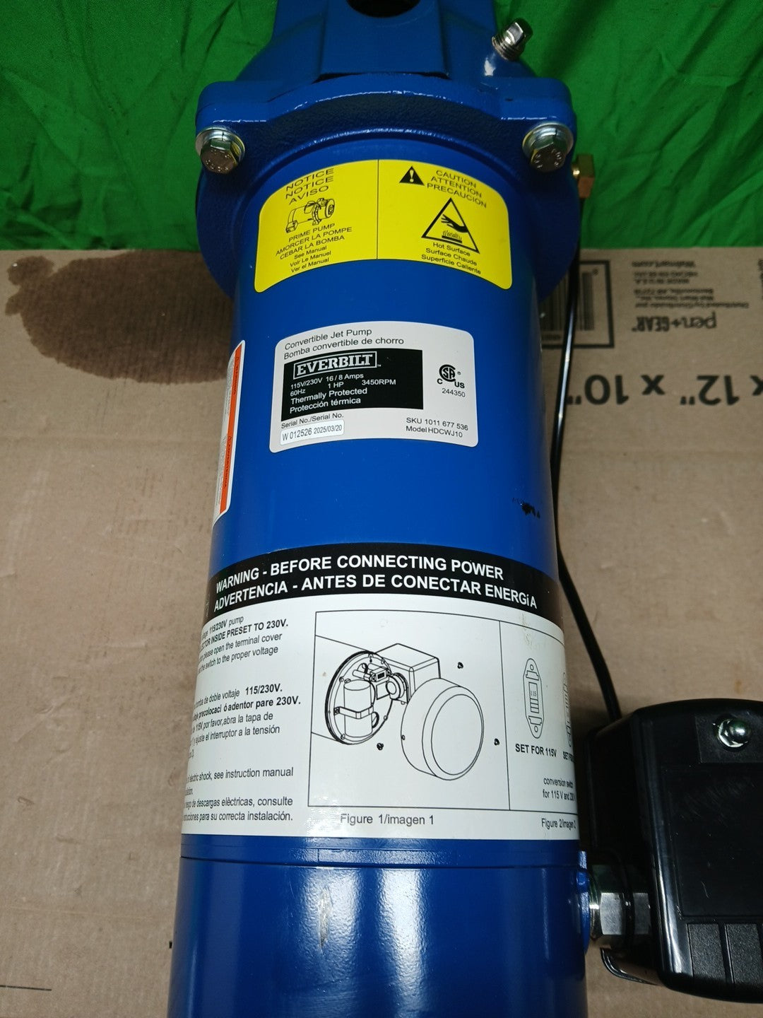 Everbilt 1 HP Professional Convertible Jet Pump NEW OPEN BOX