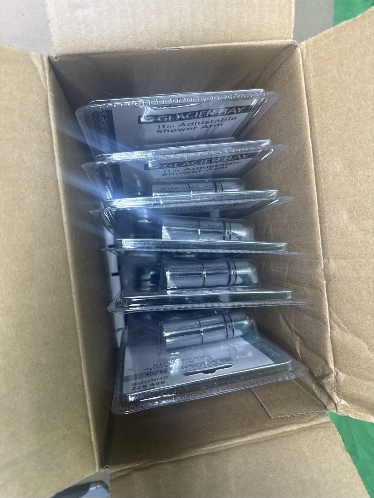 (1) NEW Glacier Bay 11" Adjustable Shower Arm - CHROME - 889 672