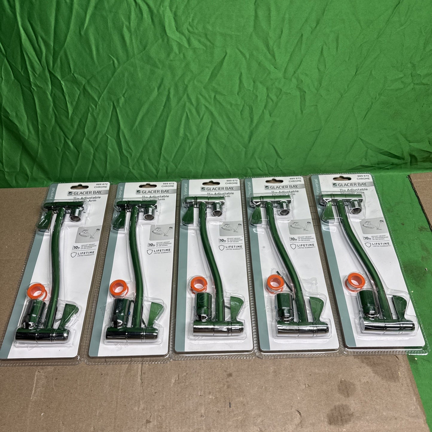 LOT OF 5 Glacier Bay 11in Adjustable Shower Arm Chrome #889 672