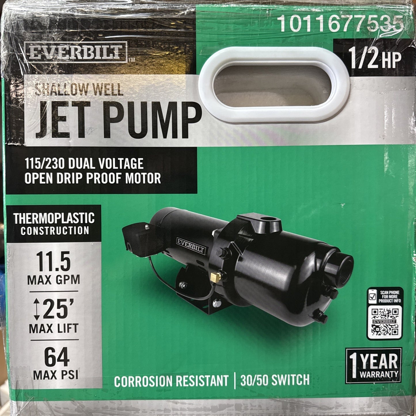 Everbilt 1/2 HP Shallow Well Jet Pump 1011677535 NEW!