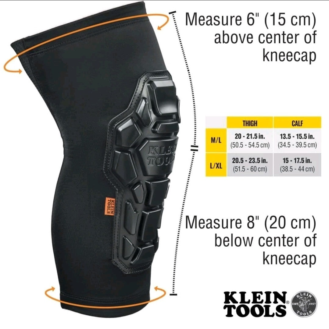 Klein Tools 60511 Heavy Duty Knee Pad Sleeves, M/L