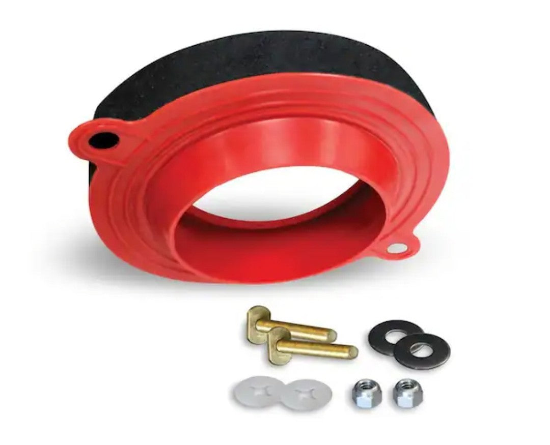 2 Pck Korky 6000BP Universal Wax Free Toilet Seal Kit, Rubber OPEN BOX