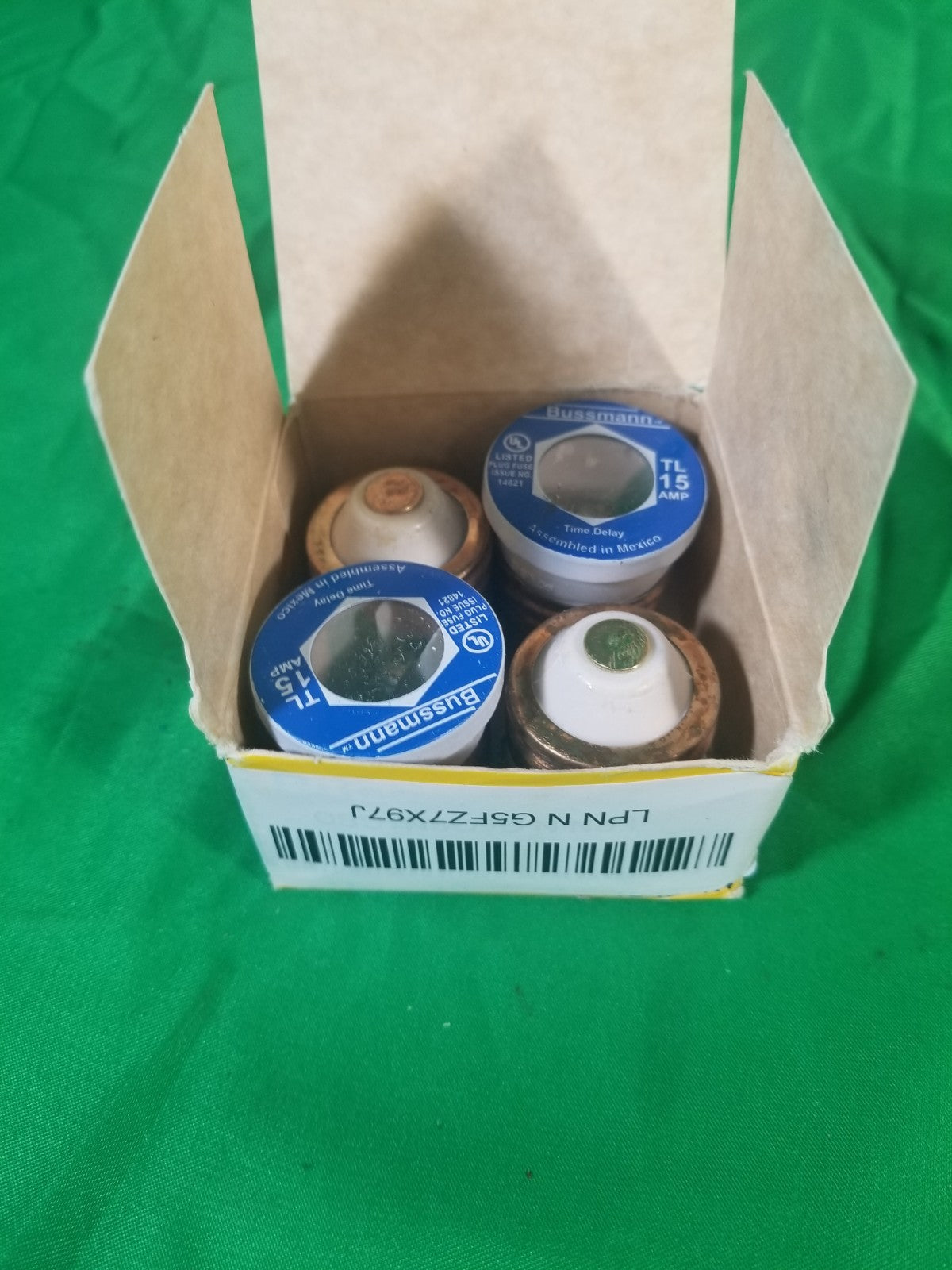 Buss Bussman TL-15PK4 Type TL 15A 15 Amp Time Delay Plug Fuse , 4 Pack