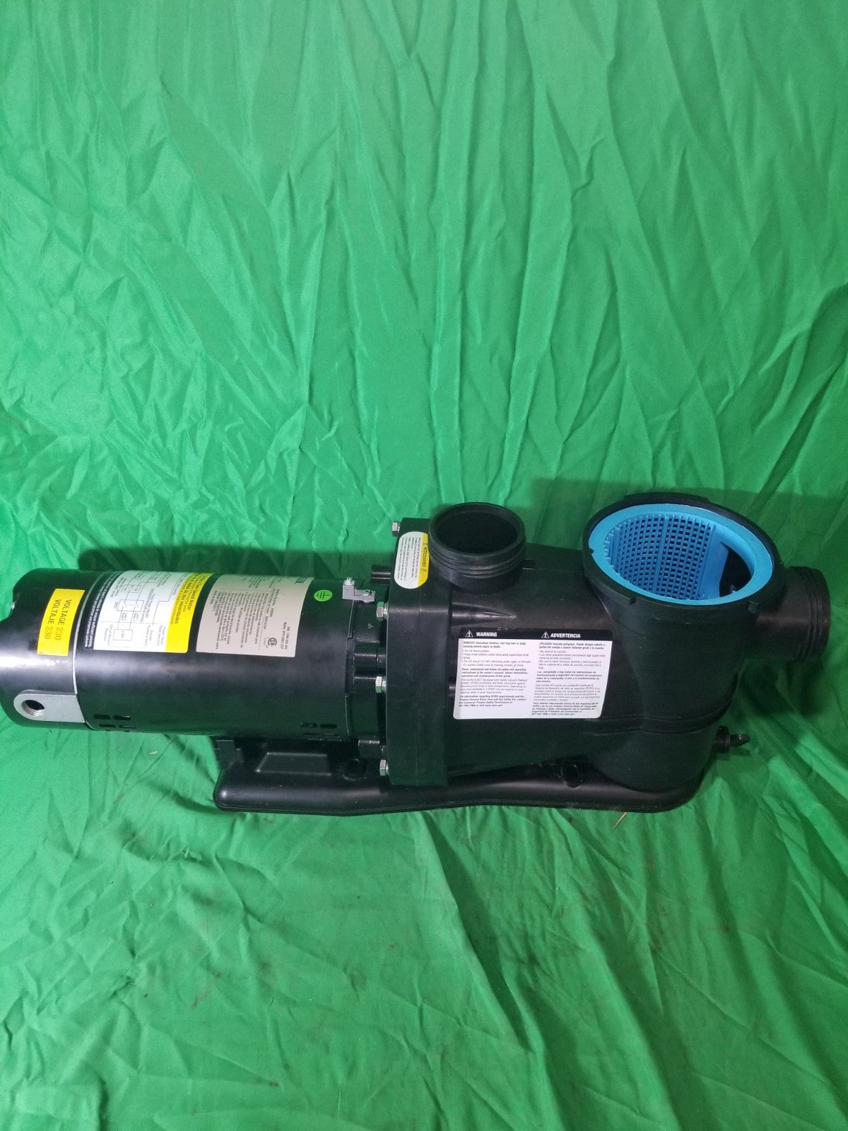 Everbilt Pool Pump Fan-Cooled Motor 1.5 HP 230V Has Unions*