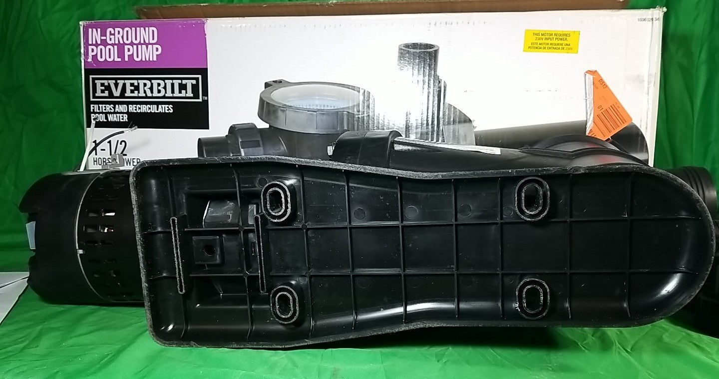 Everbilt Pool Pump Fan-Cooled Motor 1.5 HP 230V Has Unions.*