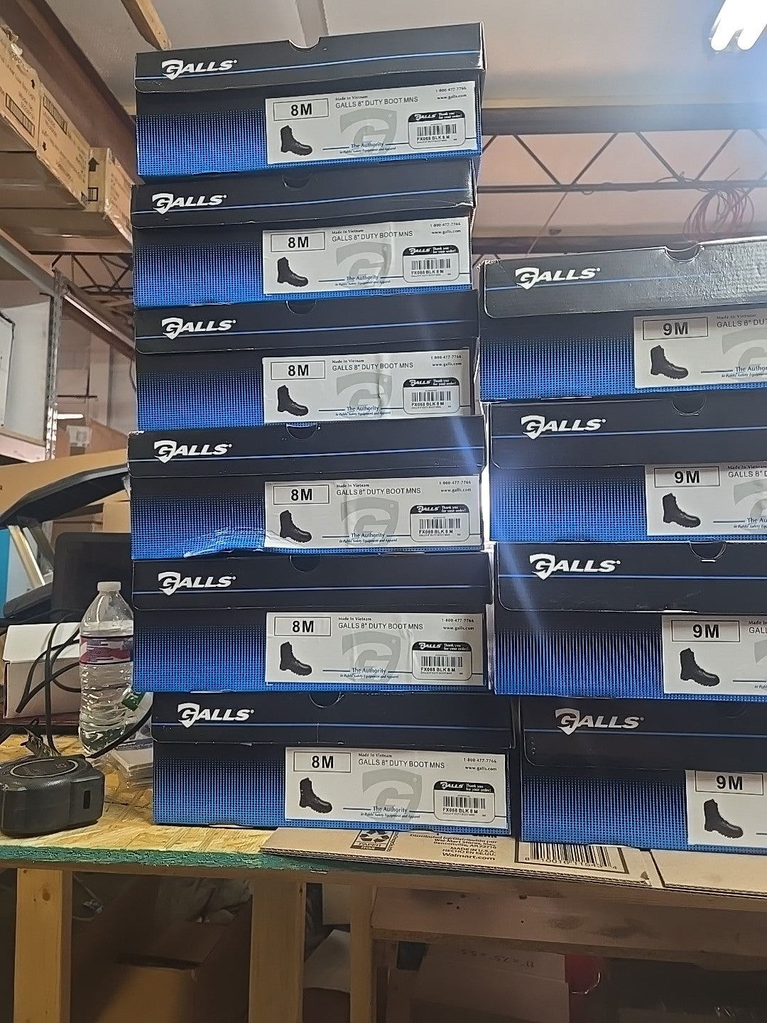 Galls 8" Duty Work Boots Men's Sz 8M Black Leather Soft Toe Tactical Lace Up