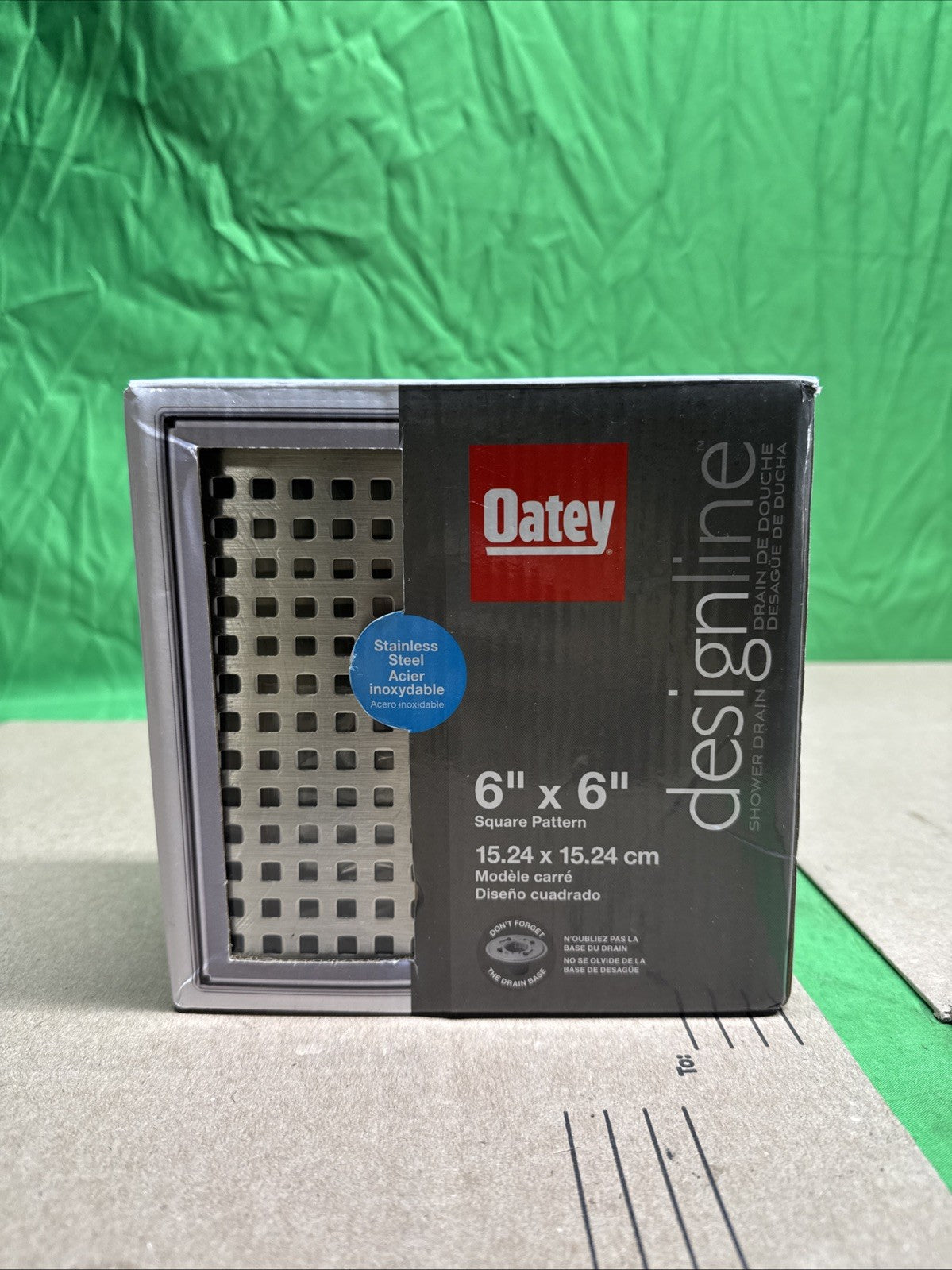 Oatey Designline 6"x 6" Square Shower Drain Stainless Steel SQUARE DESIGN