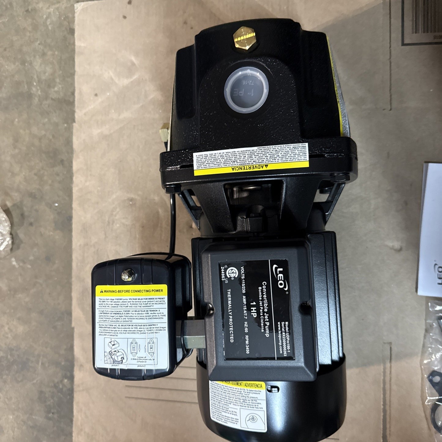 Leo Pump Convertible Well Pump 1 HP : Dual Voltage Motor, Thermal Protection