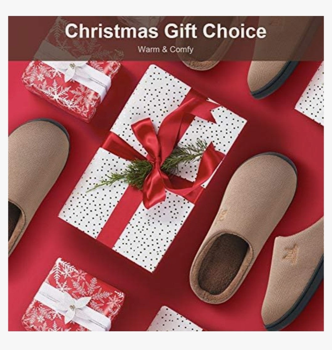 Memory Foam Clog Slippers for Men House Indoor OutdoorCozy Winter Warm Non Slip