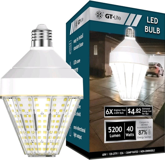 5200 Lumen LED Corn Cob Light Bulb, 40-watt, 300-watt Equivalent, Daylight 50...