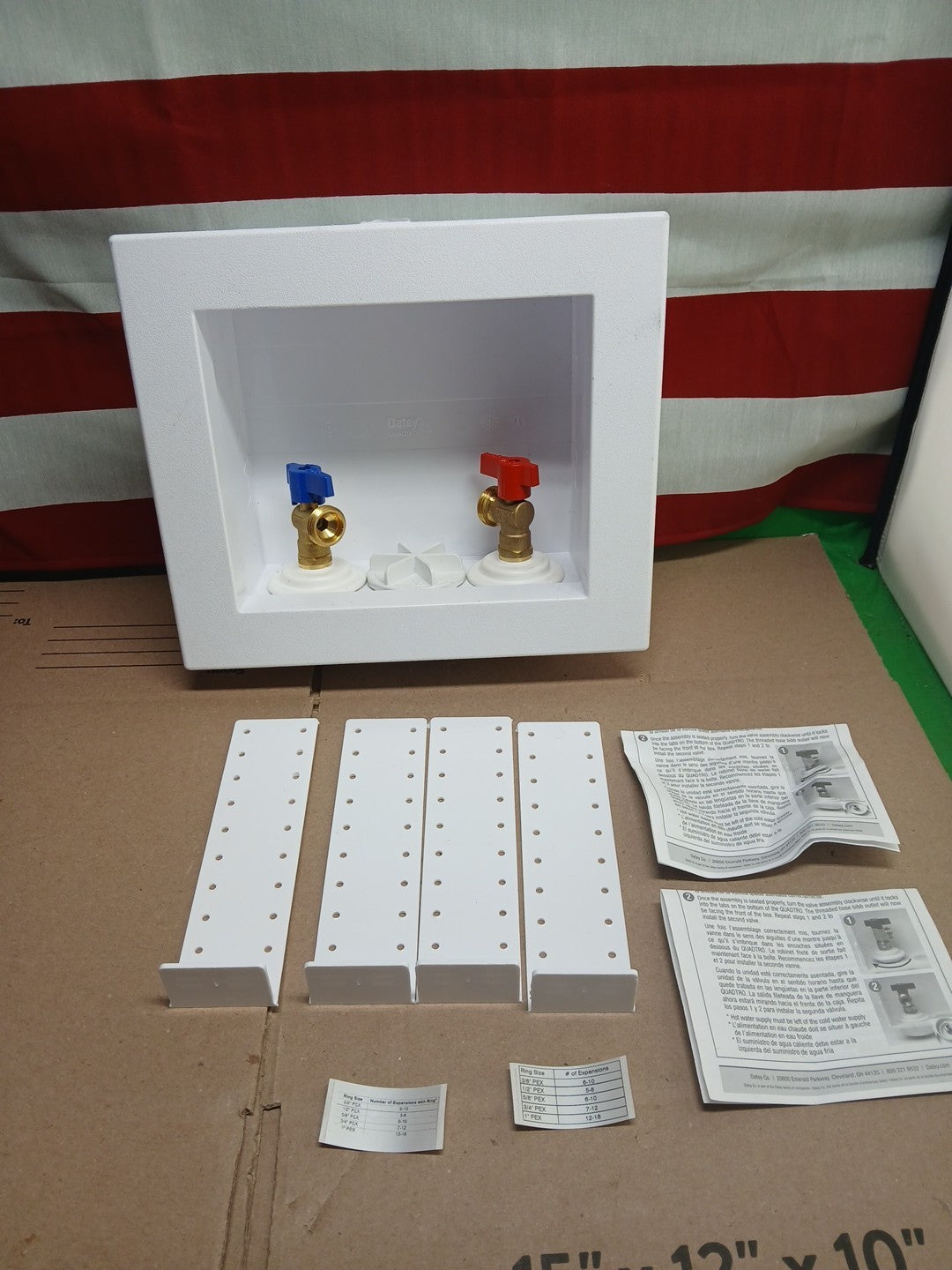 "Washing Machine Outlet Box'' Oatey Quadtro 4 Options Model 38529 NOB "COMPLETE"