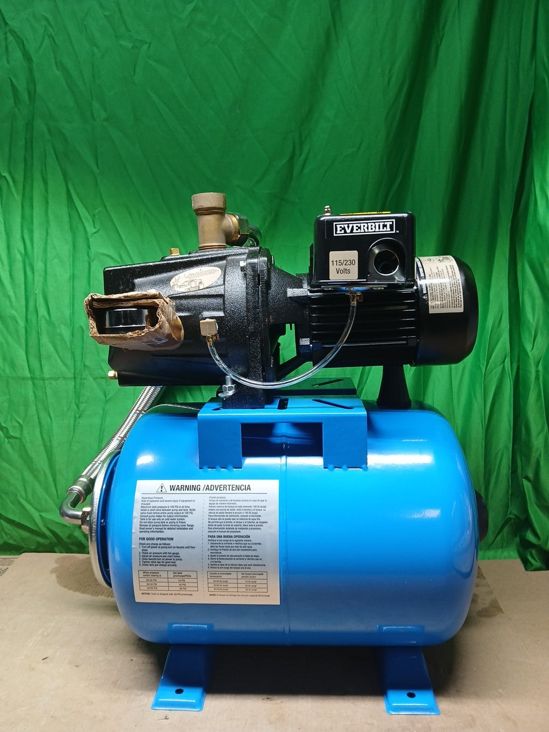 Everbilt 1/2HP Jet Pump/Tank Combo Cast iron with 6 Gallon Tank New OB