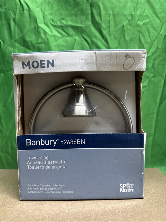 MOEN Banbury Towel Ring in Spot Resist Brushed Nickel Y2686BN
