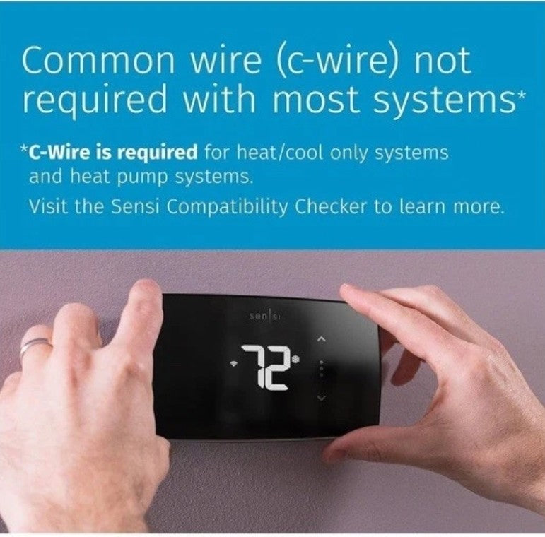 Emerson Sensi Lite ST25 Wi-Fi Smart Programmable Thermostat - Black
