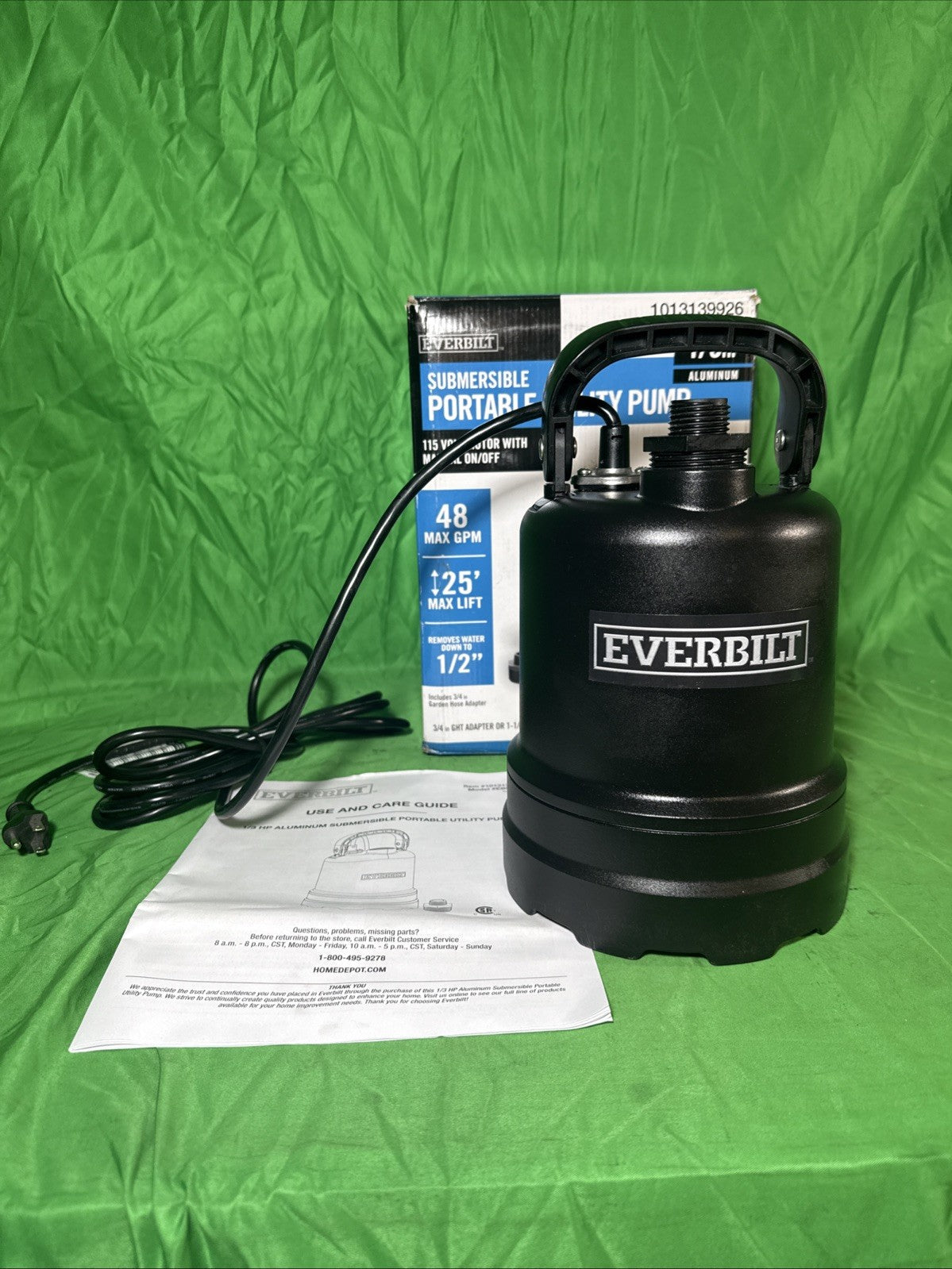 Everbilt 1/3 HP Submersible Aluminum Utility Pump