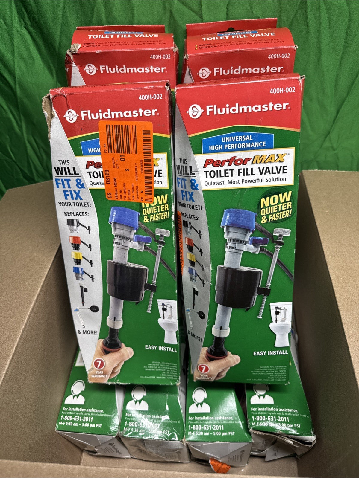 LOT OF 8 Fluidmaster 400H-002 Performax Universal Toilet Fill Valve