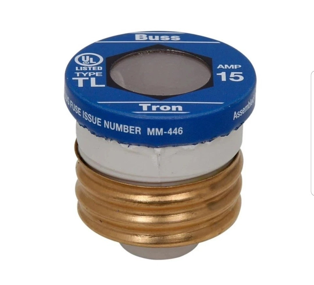 Buss Bussman TL-15PK4 Type TL 15A 15 Amp Time Delay Plug Fuse , 4 Pack