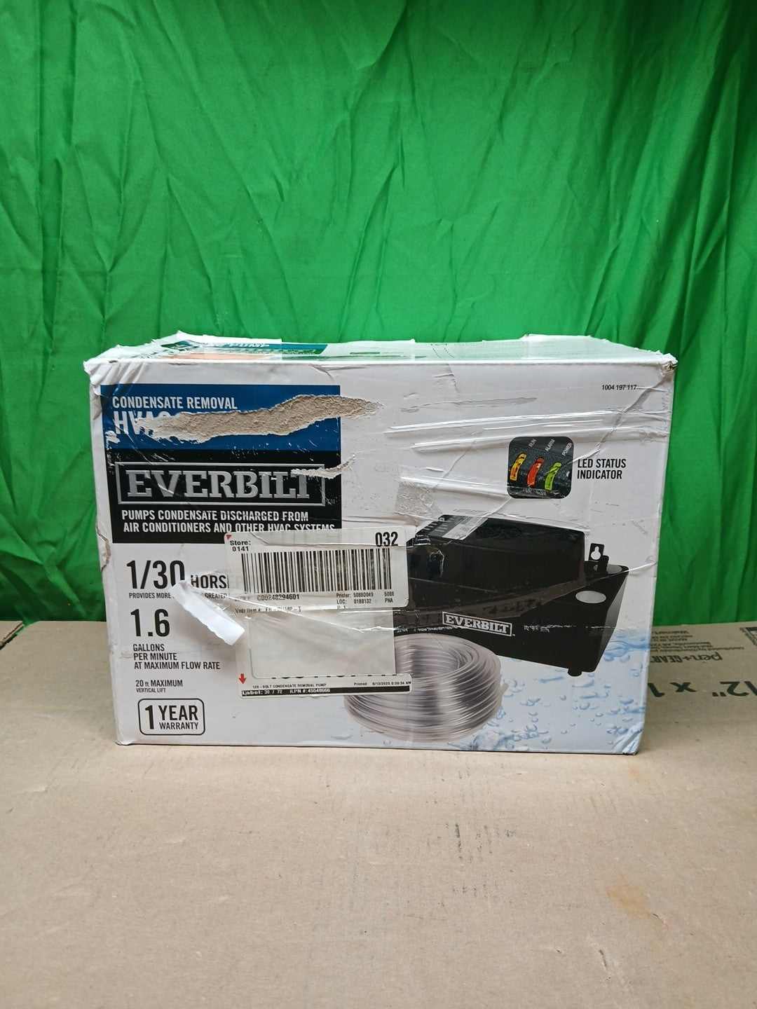 Everbilt 120-Volt Condensate Pump w/Hose EB-PUMP-T HVAC Pump - Open Box