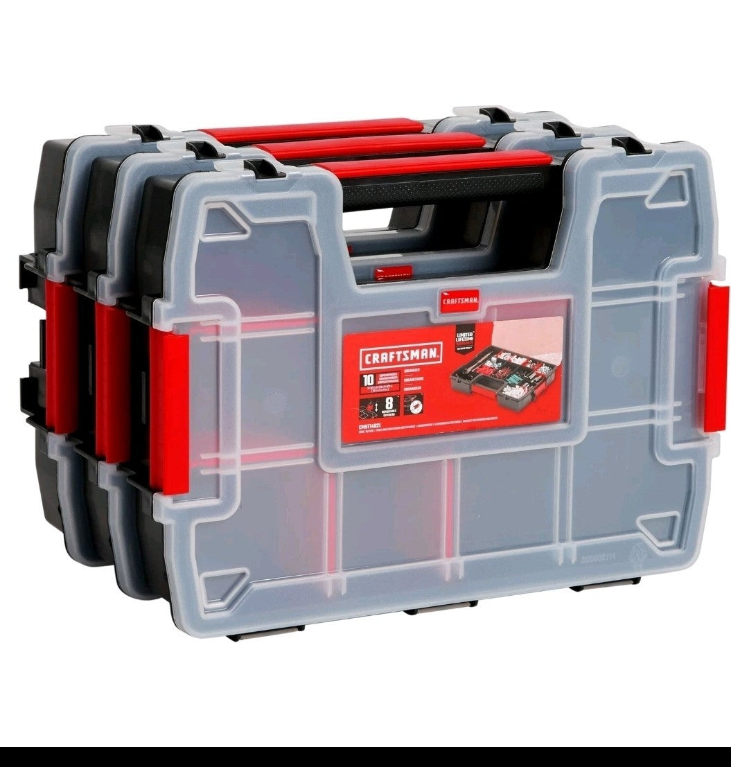 CRAFTSMAN Storage Organizer Small Parts Organizer 3-Packs with 10-Compartment...