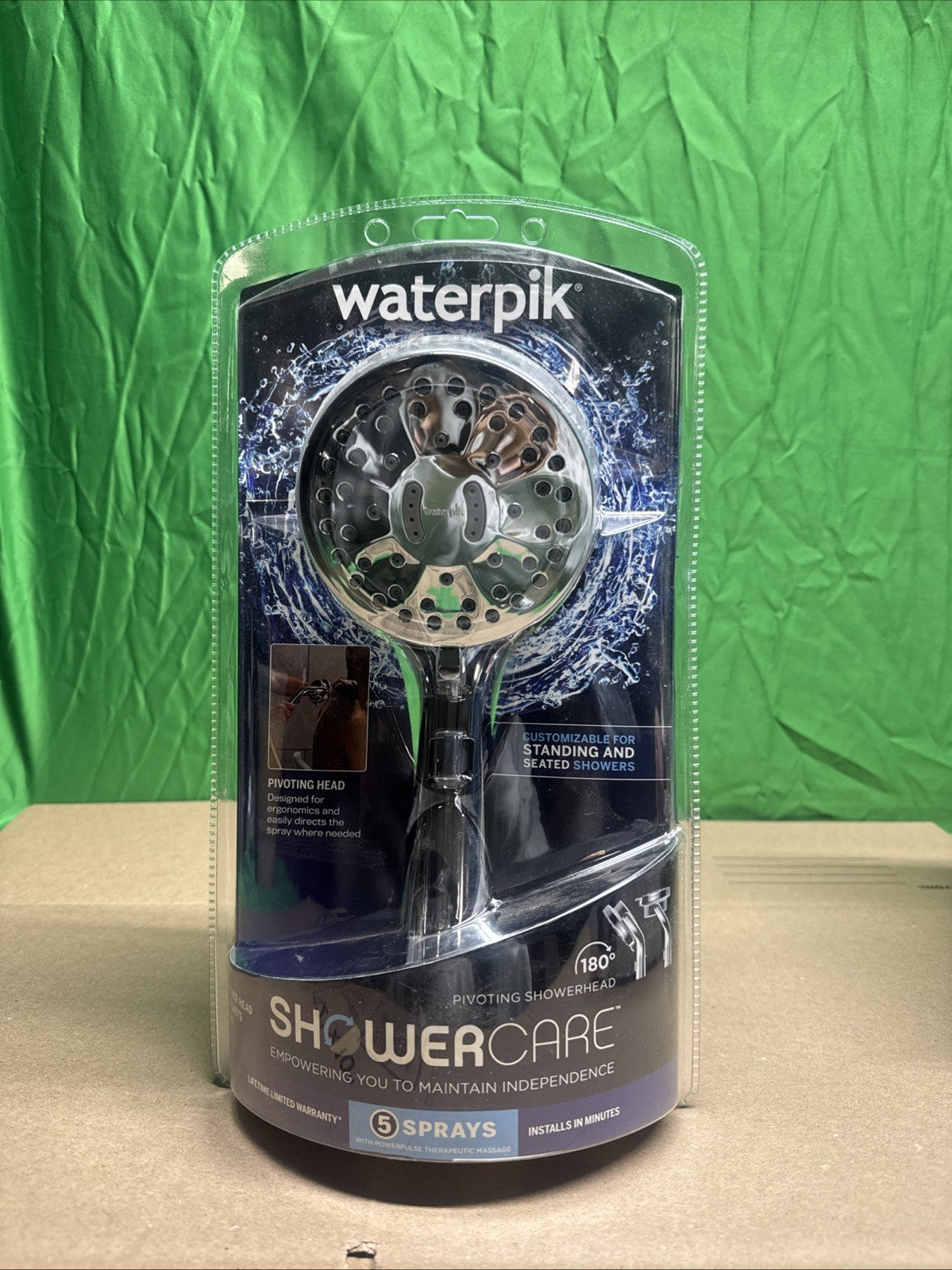 Waterpik Hand Held Shower Head Chrome 180-Degree 5-Modes QBS-563MEB