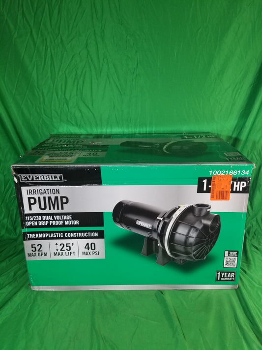 Everbilt Lawn Irrigation Pump Plastic 1-1/2HP HDLS15P NEW
