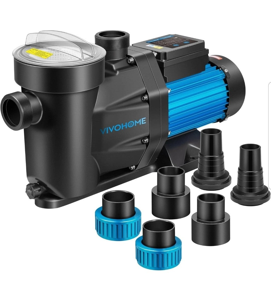 1.5HP 6360GPH Self-Priming Pool Pump with Timer, 115V for In/Above Ground Pools