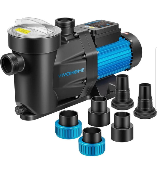 1.5HP 6360GPH Self-Priming Pool Pump with Timer, 115V for In/Above Ground Pools