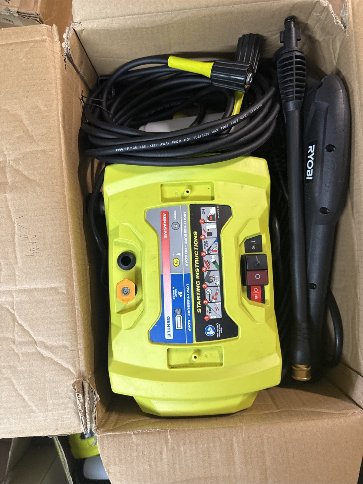 Ryobi 1800 PSI 1.2 GPM Cold Water Electric Pressure Washer RY141802 EXCELLENTCND