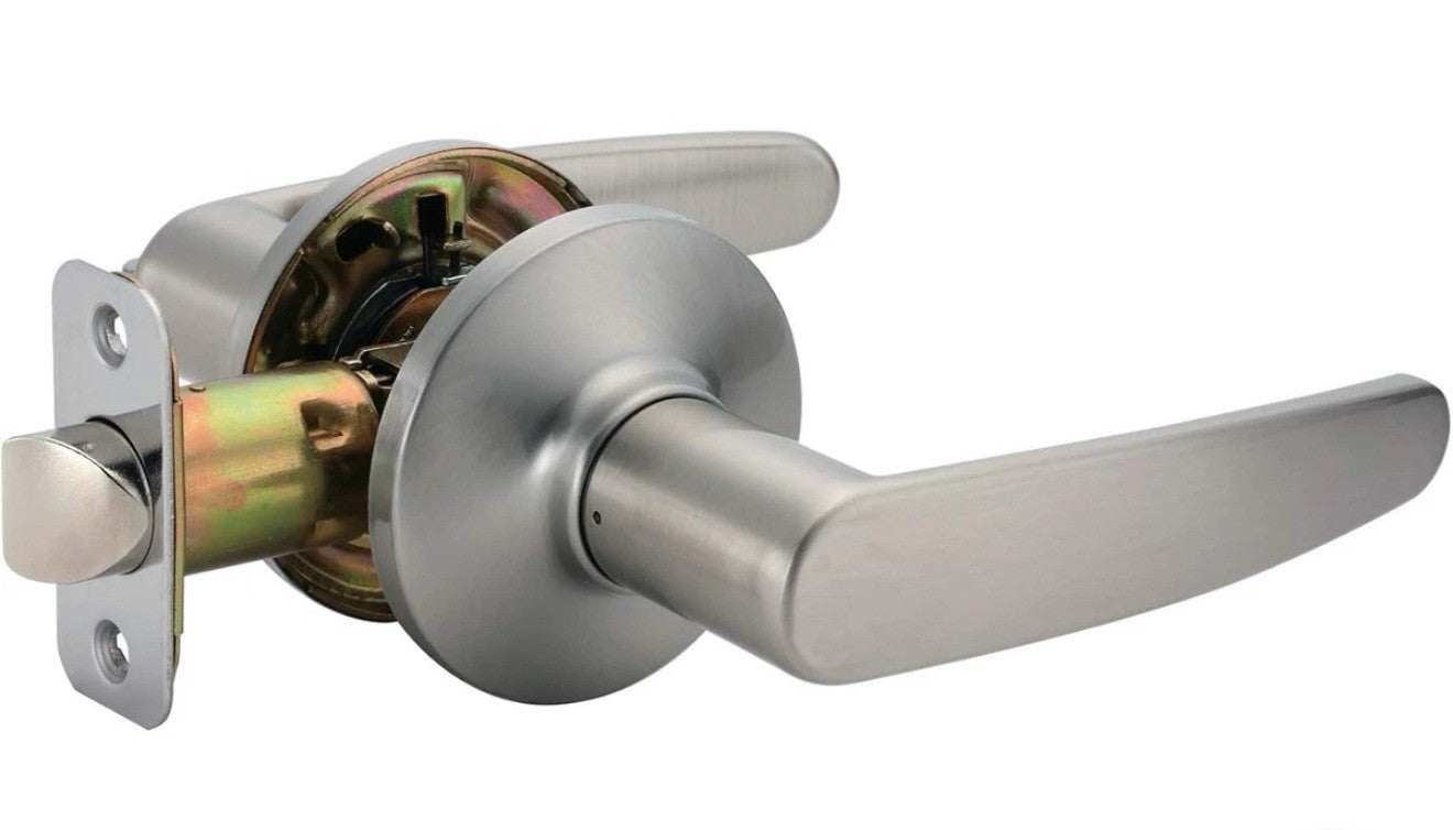 Straight Door Lever, Passage, Satin Nickel, 1-Pack