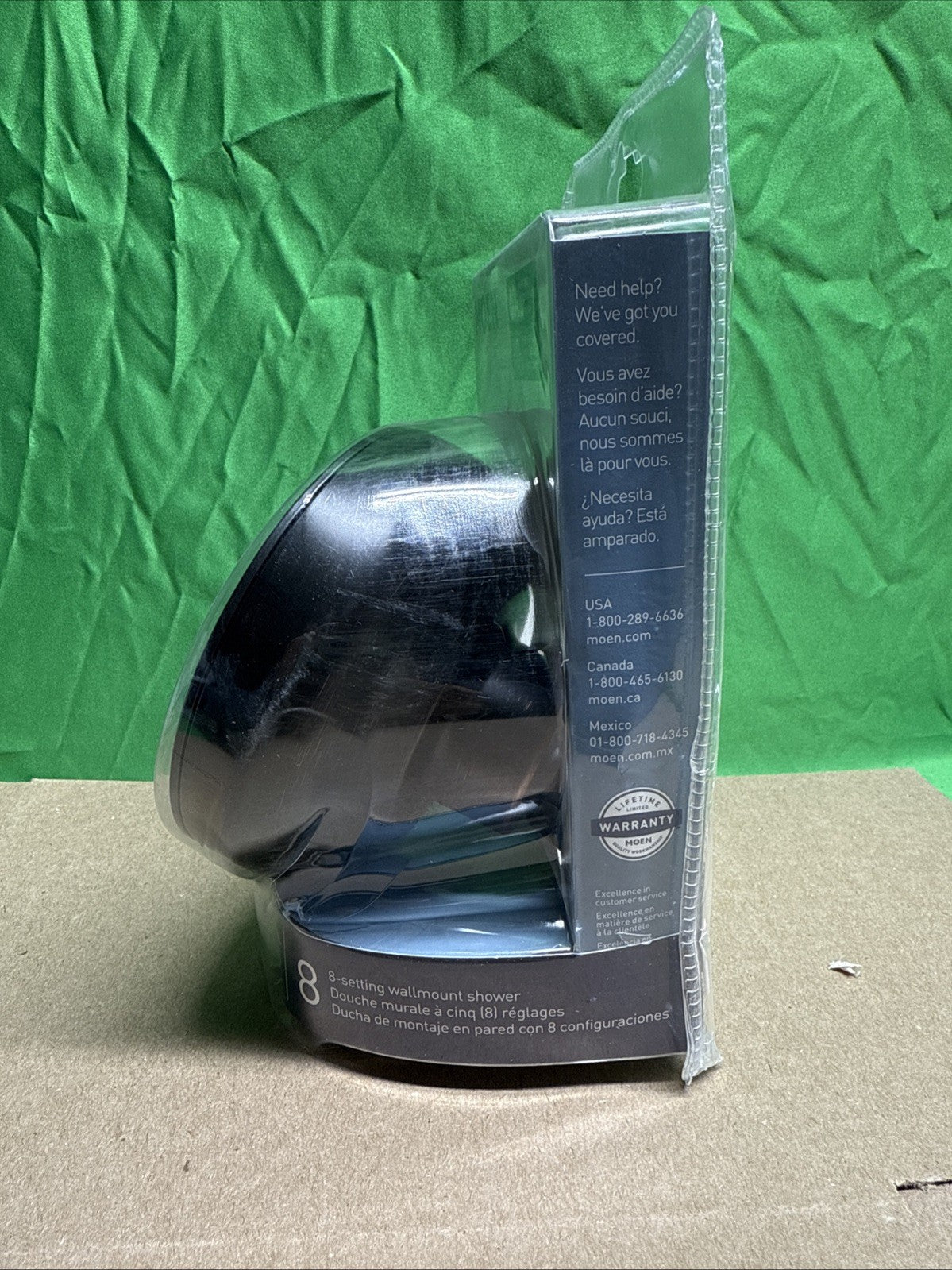 Moen 200W0BRB 8-Spray Patterns Single Wall Mount Fixed Shower Head NEW OPEN BOX