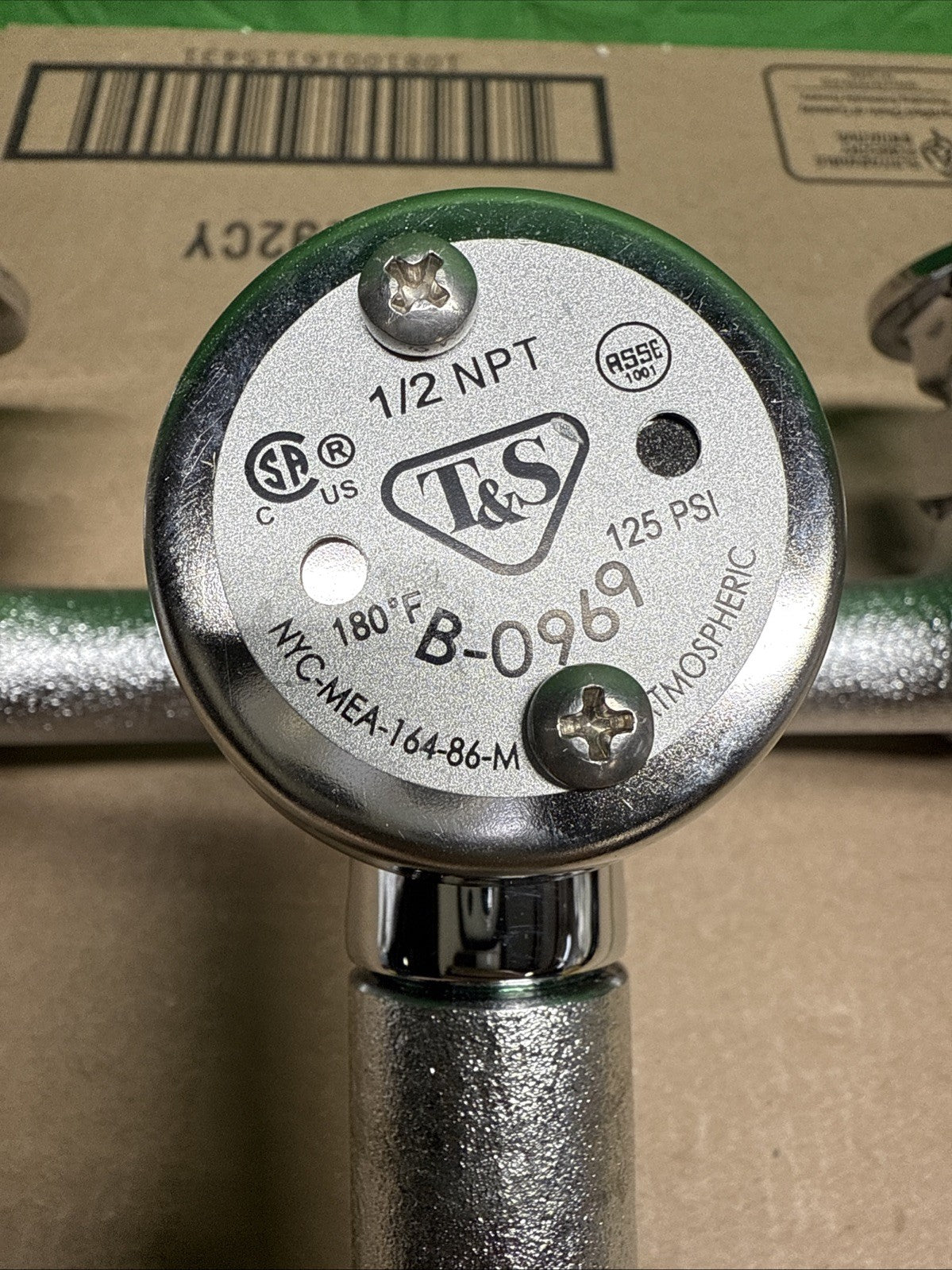 T&S Brass Service Sink Faucet Wall Mount 8" Center Built In Stop Chrome Industri