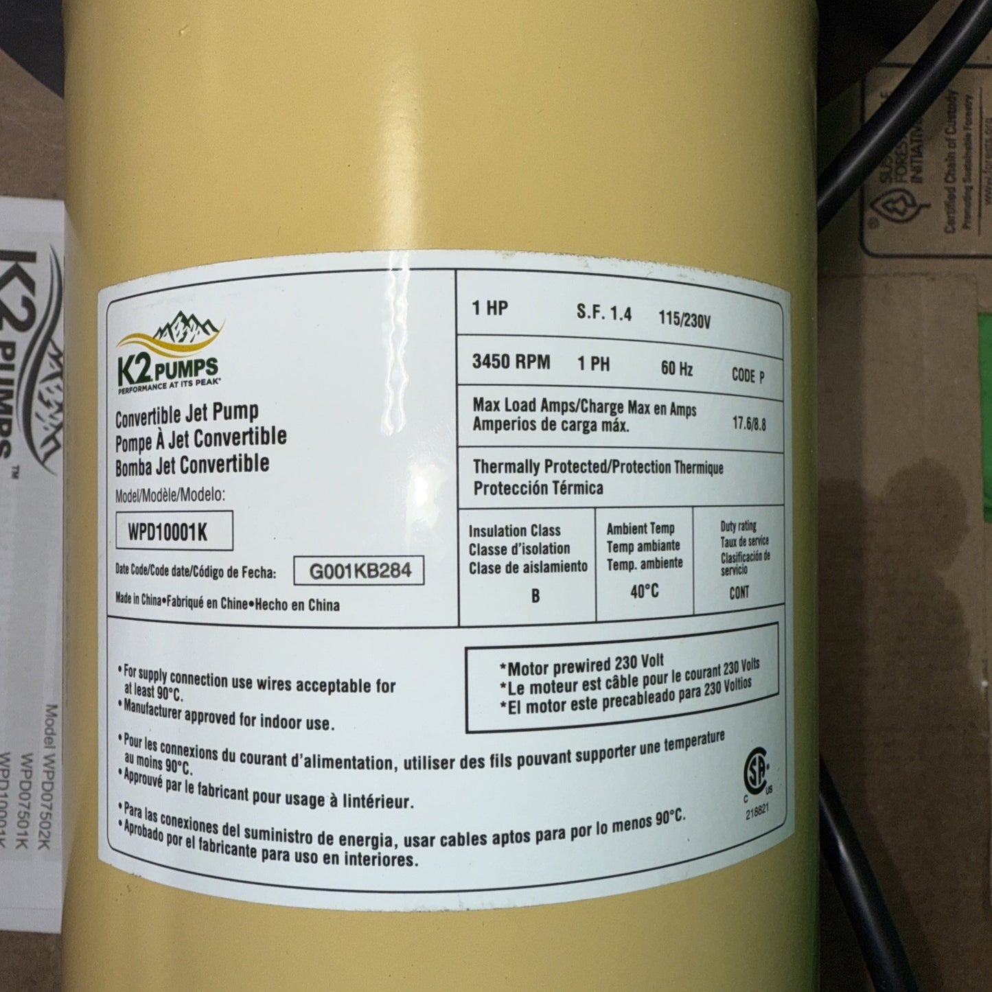 K2 Pumps 1 HP 24 GPM Convertible Jet Pump WPD10001K