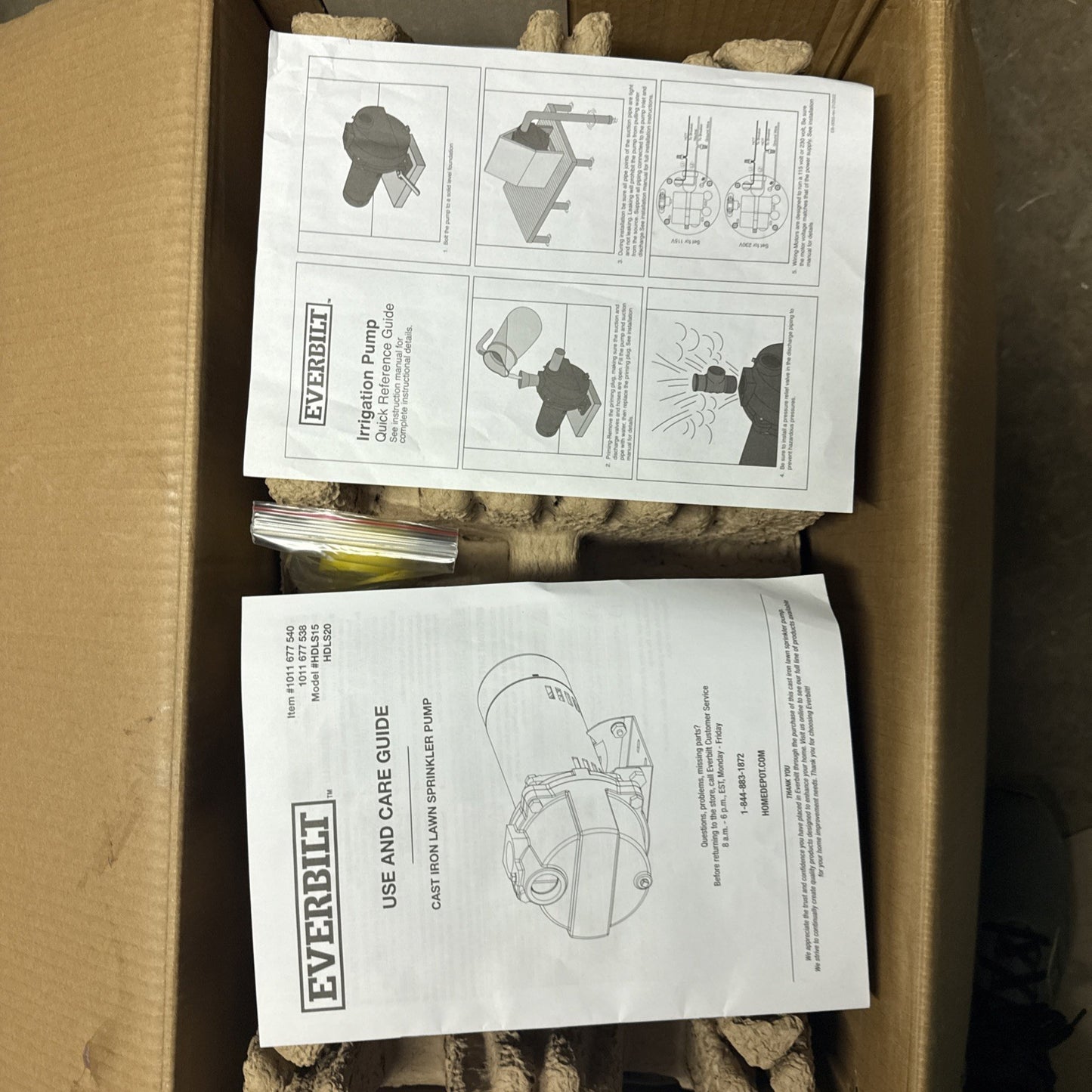 Everbilt 1-1/2 HP Cast Iron Lawn Irrigation Pump HDLS15 *For Parts*