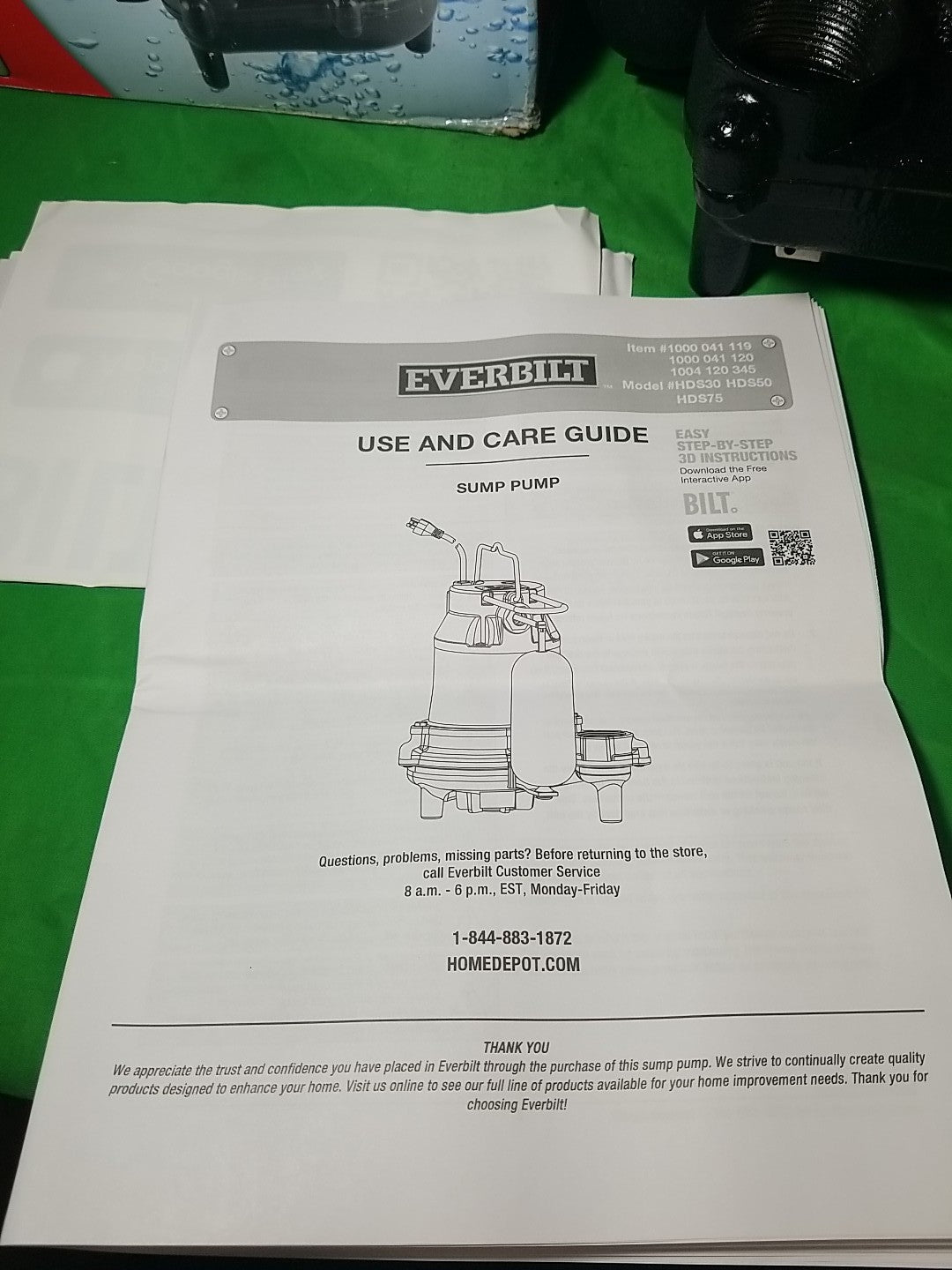 Everbilt 3/4HP Cast-Iron Pro-Grade Submersible Sump Pump 1004 120 345 HDS75