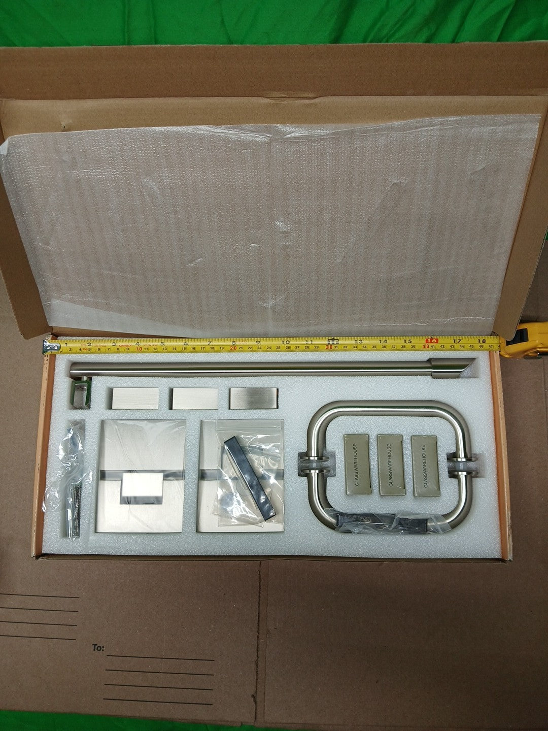 Glasswarehouse Shower Hinge Hardware Kit Brushed Nickle GW-GH-KIT-BN