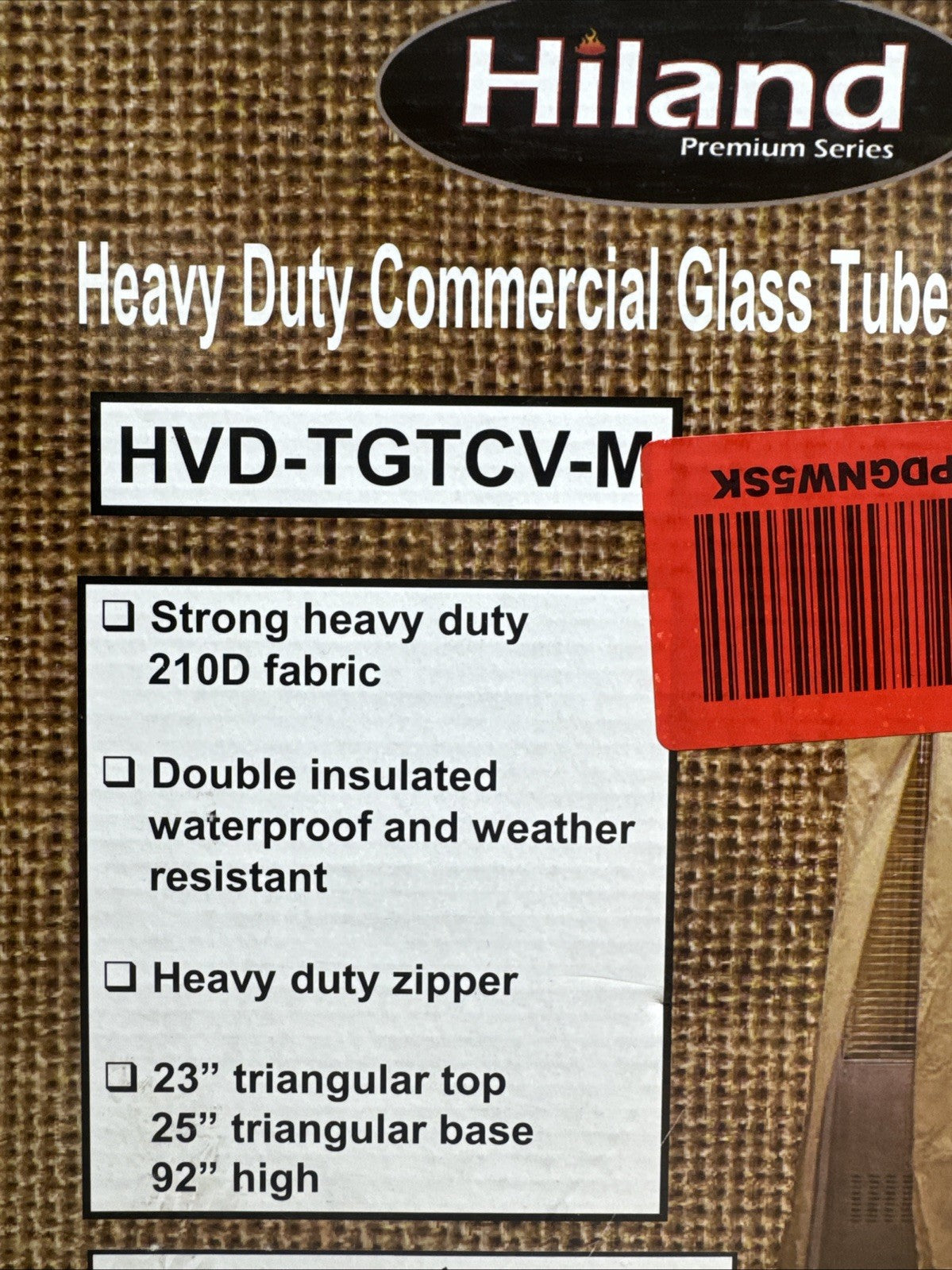 Hiland Heavy Duty Waterproof Triangle Glass Tube Heater Cover HVD-TGTCV-M Mocha