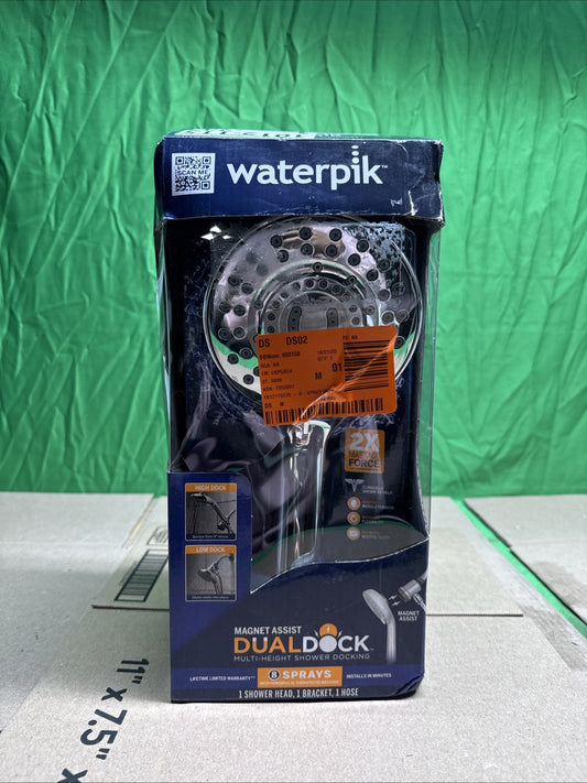 Waterpik 8-Spray Wall Mount Magnet Multi Height Handheld Shower Head 1.8 GPM