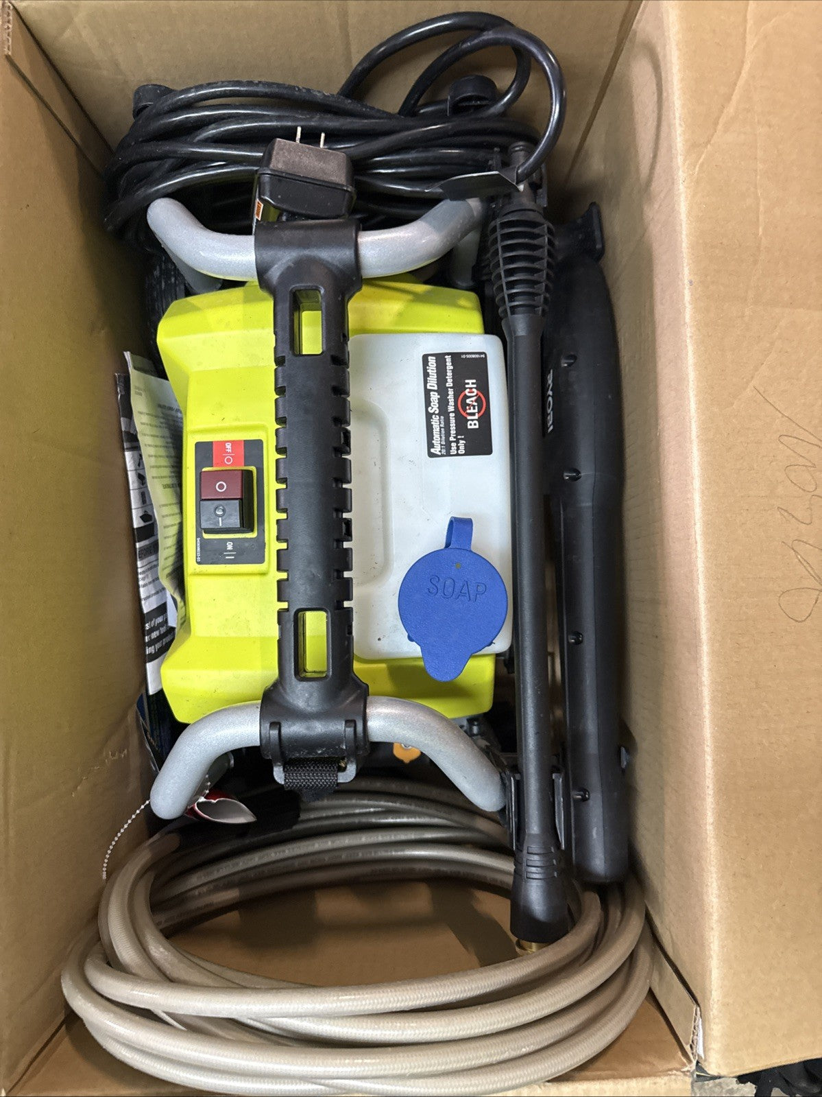 Ryobi 1.2 GPM 1900 PSI Electric Corded Water Pressure Washer Kit RY1419MT UsedGC
