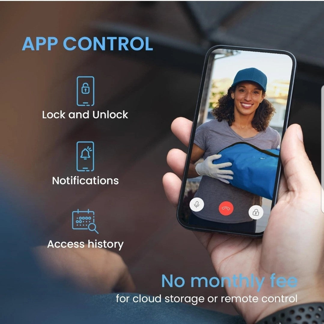 Locky Vision Deadbolt Lock Fingerprint App Video Doorbell Voice Access Code Key