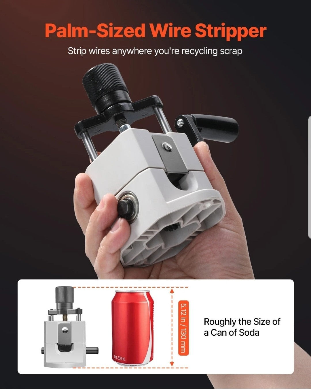 VEVOR Manual Wire Stripper Stripping Machine 0.06-1 in Hand or Drill Portable