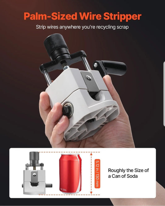 VEVOR Manual Wire Stripper Stripping Machine 0.06-1 in Hand or Drill Portable