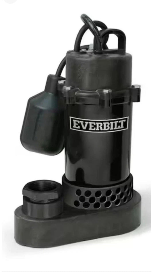 Everbilt 1/4 HP Aluminum Sump Pump w/ Tether Float Switch HDSP25W NEW OPEN BOX.