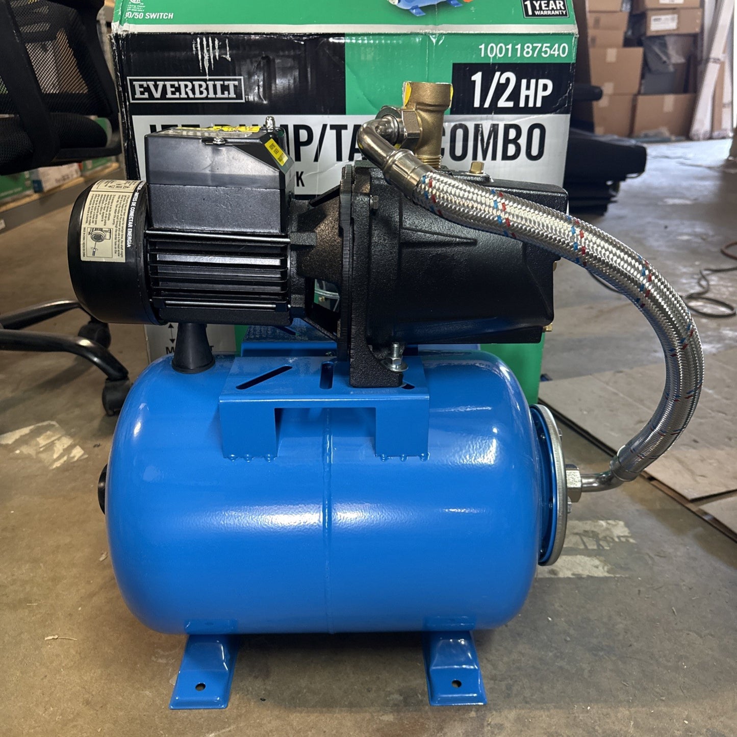 Everbilt 1/2HP Jet Pump/Tank Combo Cast iron with 6 Gallon Tank New OB