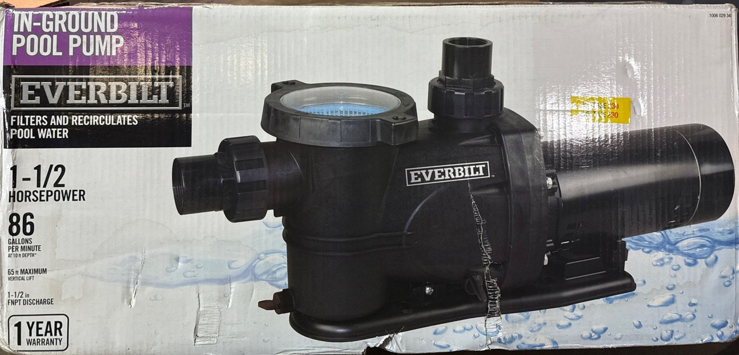 Everbilt 1.5 HP 2-Speed Pool Pump 230-Volt SPP15002-2SP NEW open Box