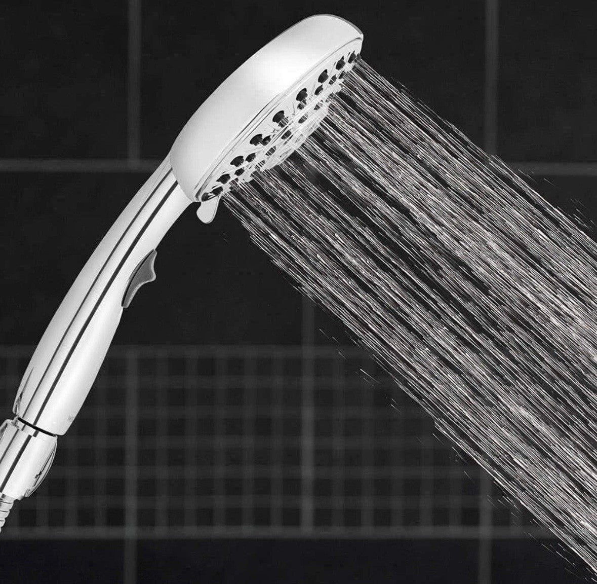 Waterpik 6-Spray 4.8 in. Wall Mount Handheld Adjustable Shower Head. Chrome, NEW