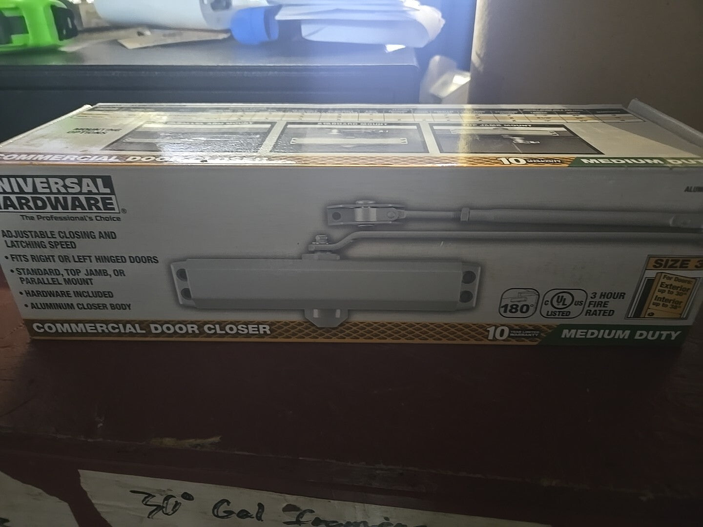 Universal Hardware Medium-Duty Commercial Door Closer Aluminum UH4051