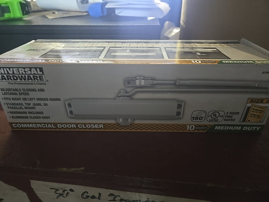 Universal Hardware Medium-Duty Commercial Door Closer Aluminum UH4051