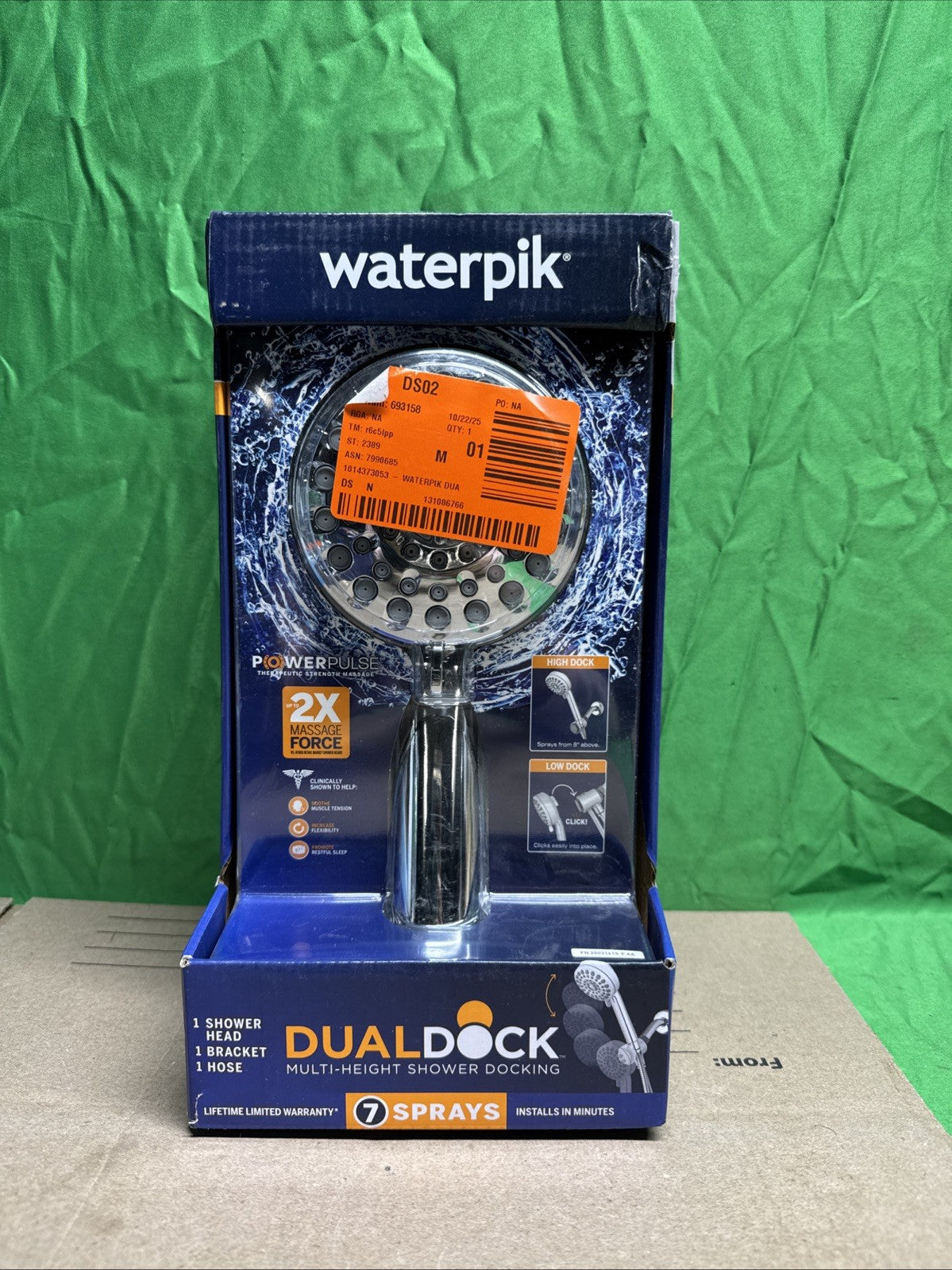 NEW Dualdock Multi-height 7spray wallmount handheld showerhead