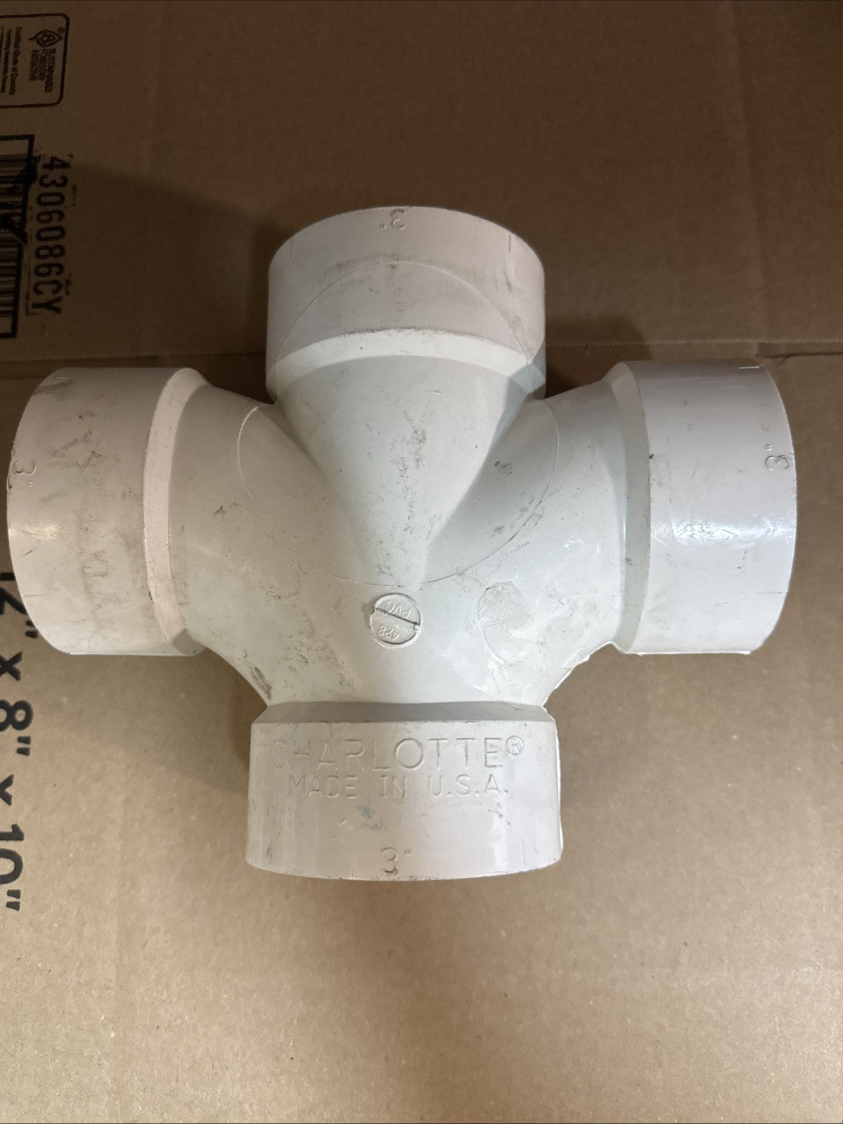 CHARLOTTE PIPE PVC 3” DWV Double Sanitary TEE DWV (Drain, Waste and Vent)