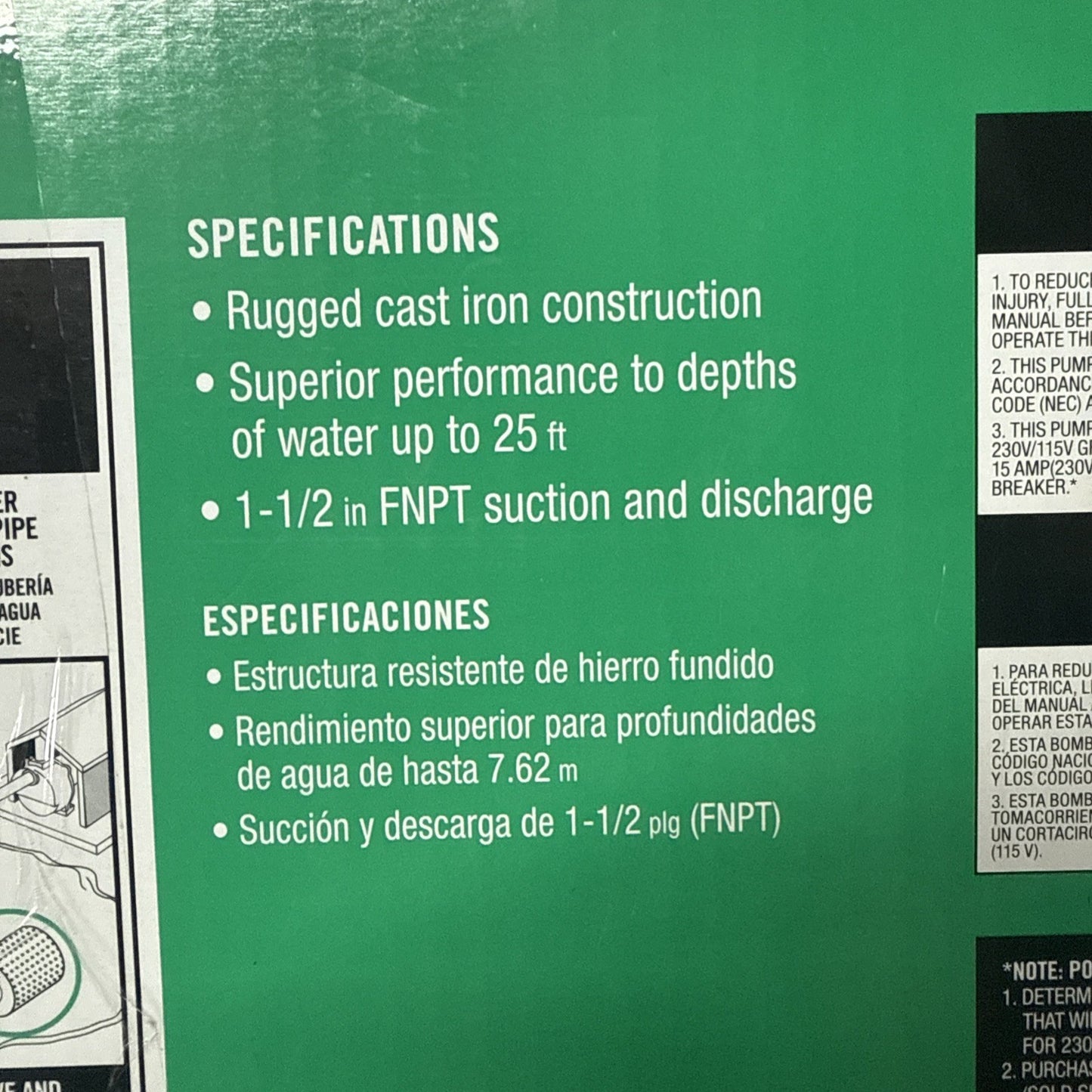 Everbilt 1-1/2 HP Cast Iron Lawn Irrigation Pump Sprinkler Pump NEW Open Box